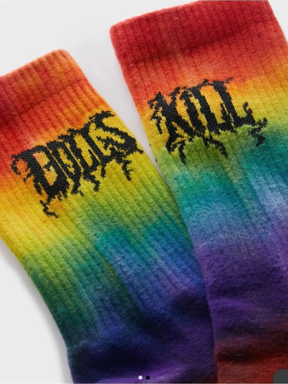 Dolls Kill Rainbow Tie Dye Crew Socks - Unisex